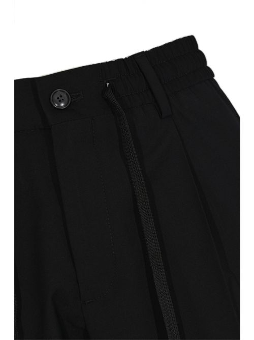 Pantalone con coulisse in misto viscosa stretch Nero DANIELE ALESSANDRINI | DUPL0008 PL01019000
